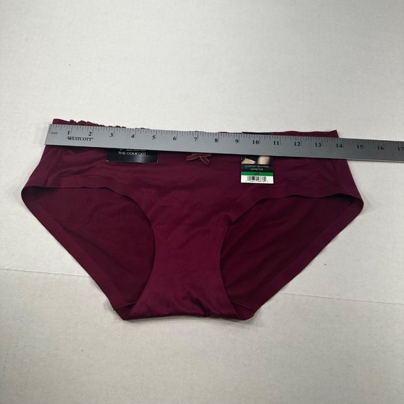 Maidenform Womens 7 Large Panty Hipster Lace Waist Comfort Devotion Burgundy New - Picture 6 of 8